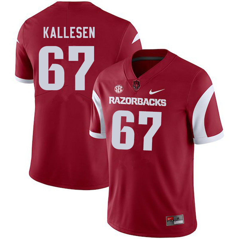 Men #67 Logan Kallesen Arkansas Razorbacks College Football Jerseys Sale-Cardinal